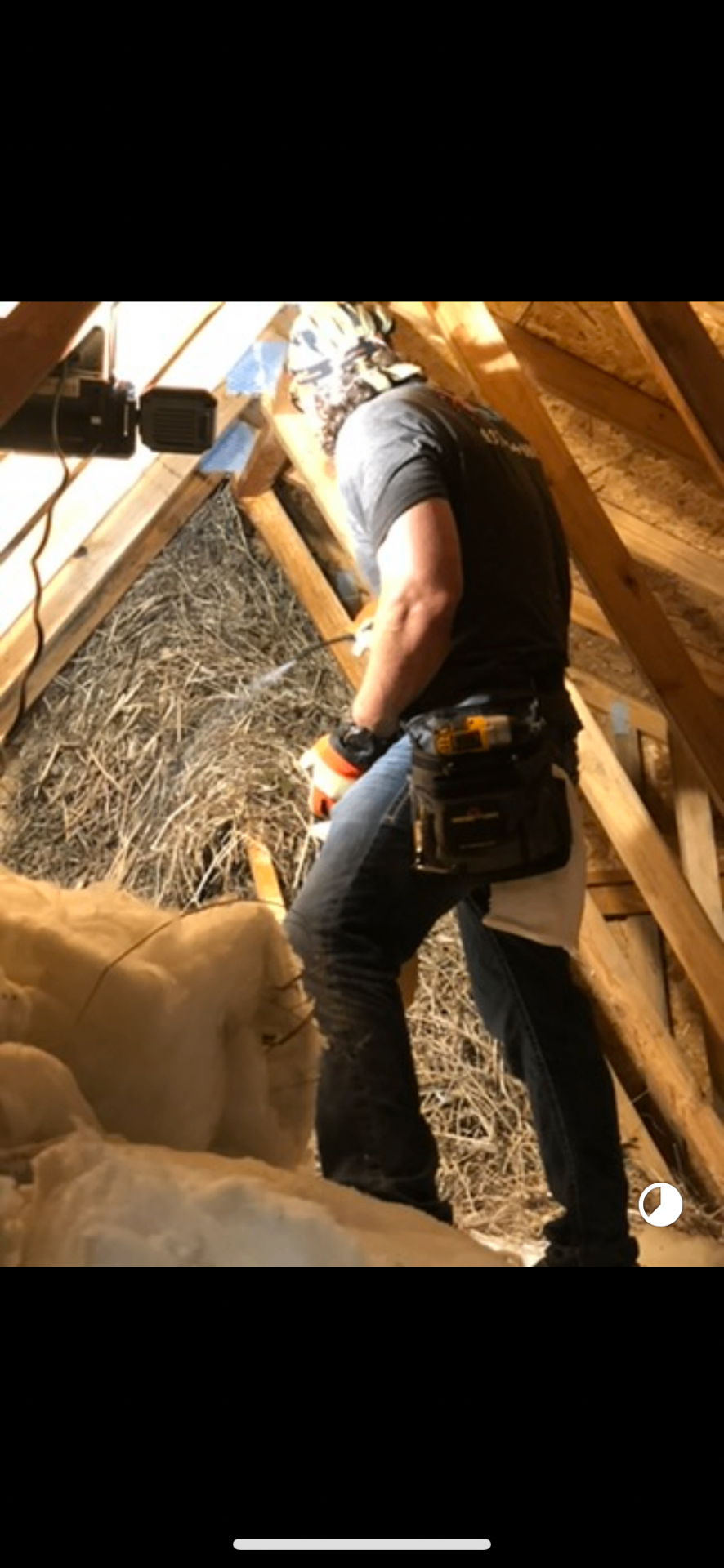 PeztPro technician performing an attic pest inspection